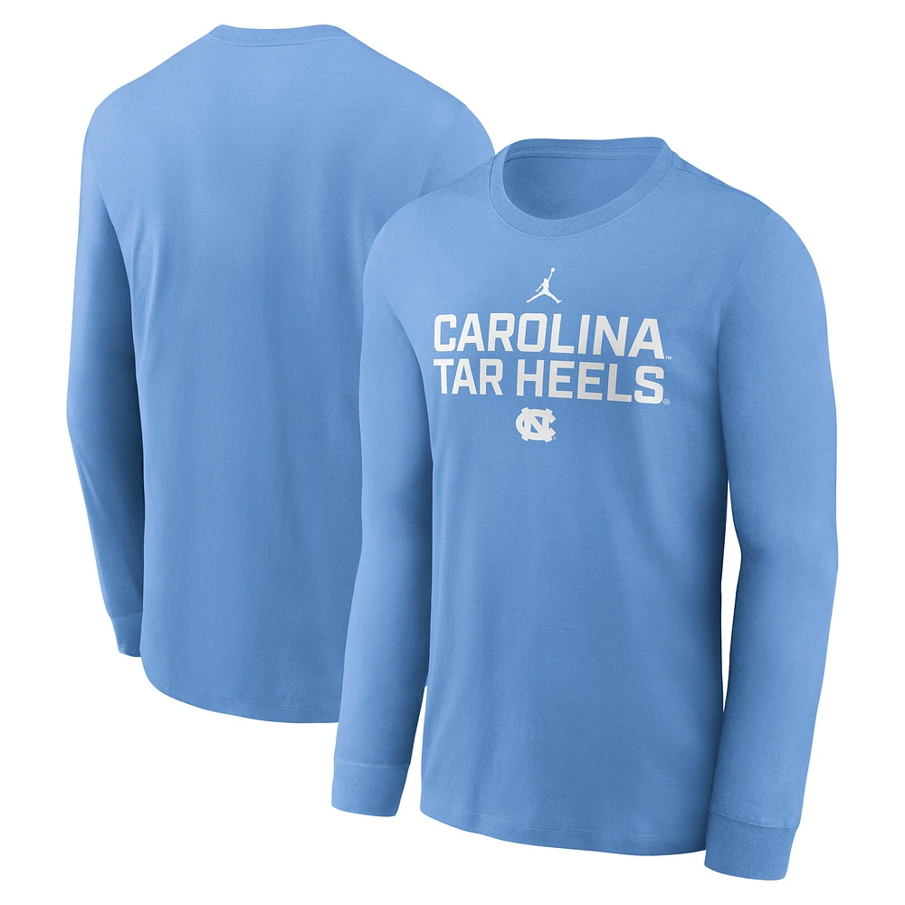 Men's Jordan Brand Carolina Blue North Tar Heels 2025 Sideline Performance Long Sleeve T-Shirt