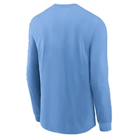 Men's Jordan Brand  Carolina Blue North Tar Heels Basketball Icon Two-Hit Long Sleeve T-Shirt