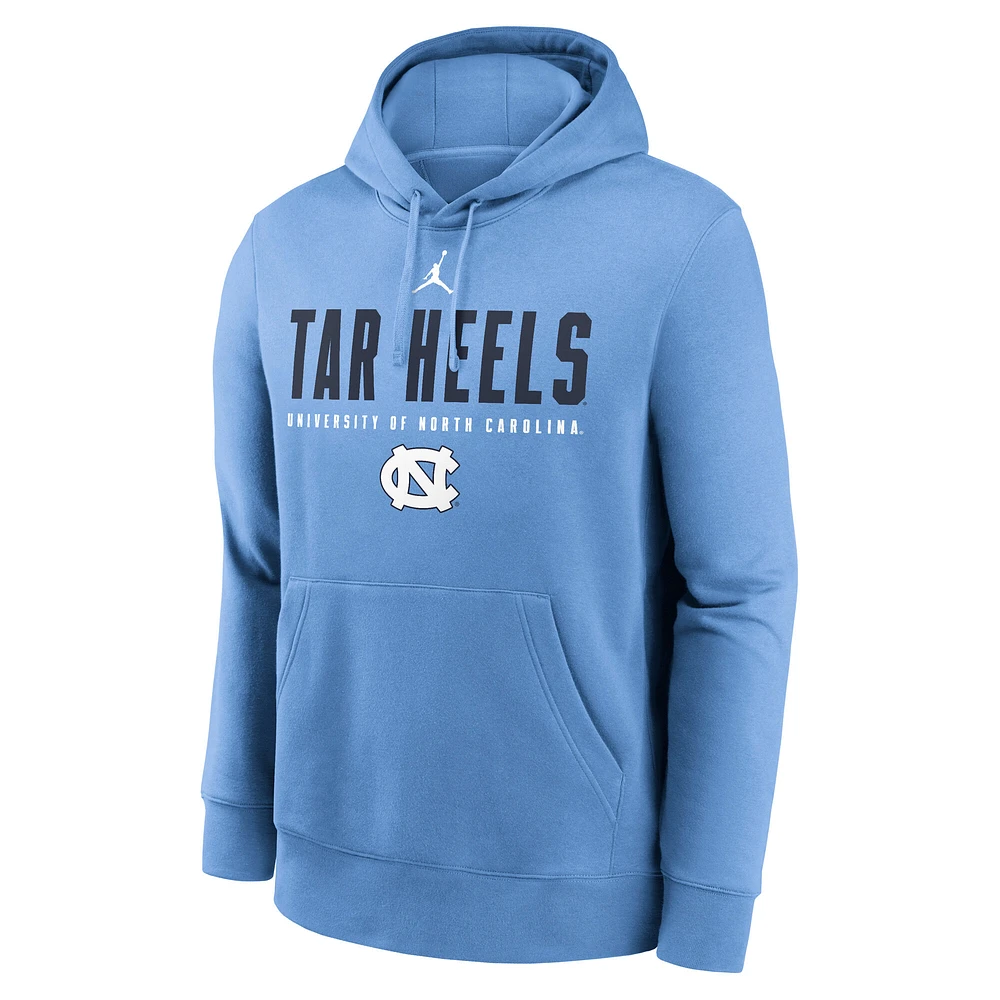 Men's Jordan Brand  Carolina Blue North Tar Heels Primetime Dynamic Mascot Club Fleece Pullover Hoodie
