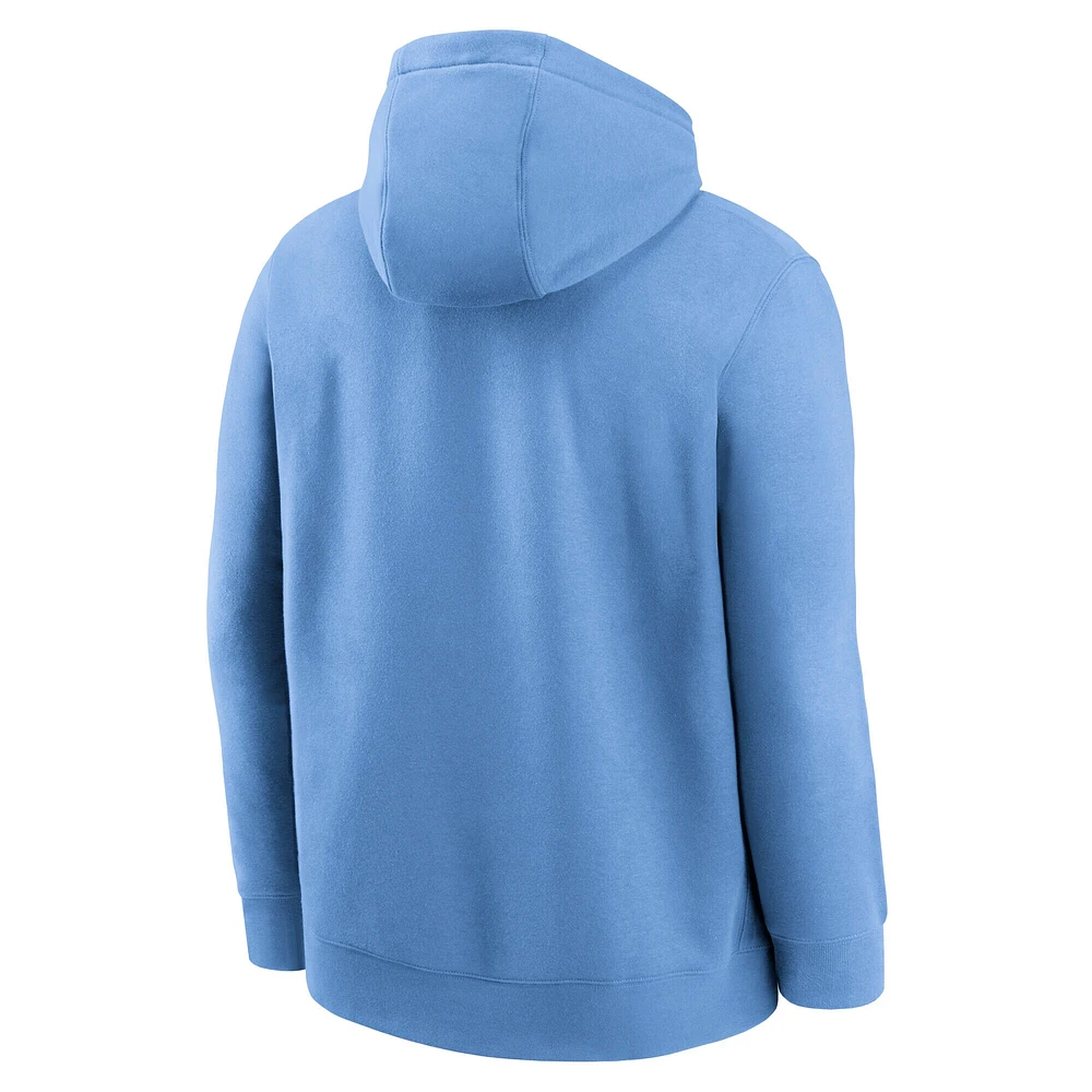 Men's Jordan Brand  Carolina Blue North Tar Heels Primetime Dynamic Mascot Club Fleece Pullover Hoodie