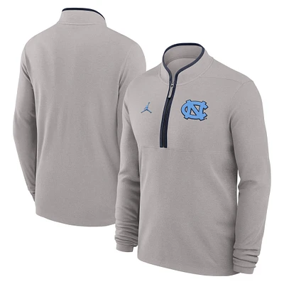 Men's Jordan Brand Gray North Carolina Tar Heels Victory Half-Zip Sweatshirt