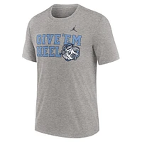 Men's Jordan Brand Heather Gray North Carolina Tar Heels Campus Local Tri-Blend T-Shirt