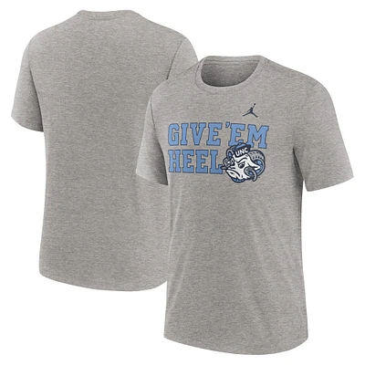 Men's Jordan Brand Heather Gray North Carolina Tar Heels Campus Local Tri-Blend T-Shirt