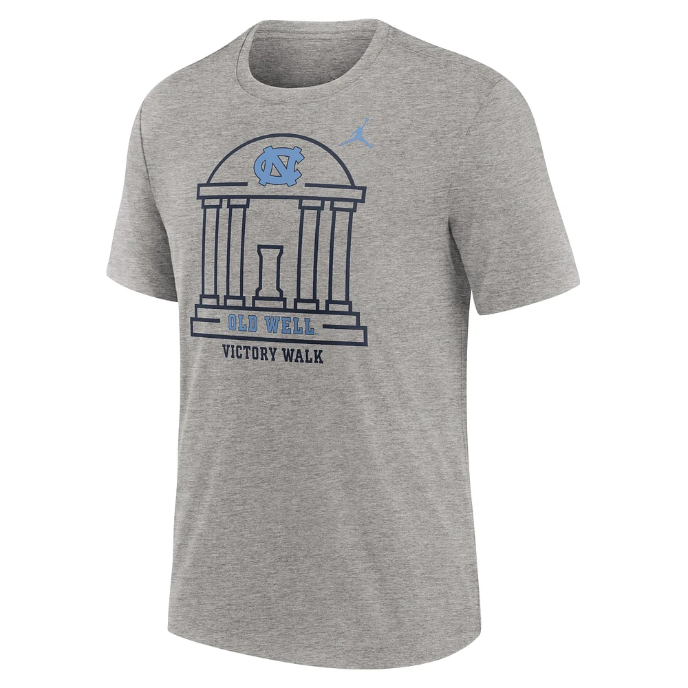 Jordan Brand Heather Grey North Carolina Tar Heels Local Campus Time Honored Tradition T-shirt à trois mélanges pour hommes