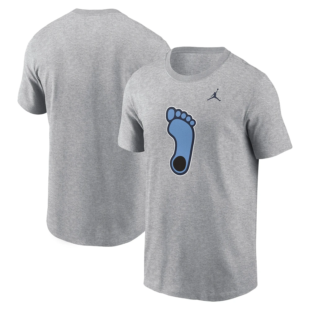 Men's Jordan Brand Heather Gray North Carolina Tar Heels Primetime Alternate Logo T-Shirt