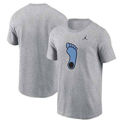 Men's Jordan Brand Heather Gray North Carolina Tar Heels Primetime Alternate Logo T-Shirt