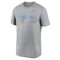 Men's Jordan Brand Heather Gray North Carolina Tar Heels Primetime Legend Wordmark T-Shirt