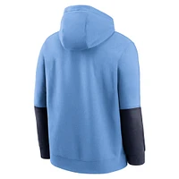 Men's Jordan Brand Navy/Light Blue North Carolina Tar Heels 2024 Sideline Club Pullover Hoodie