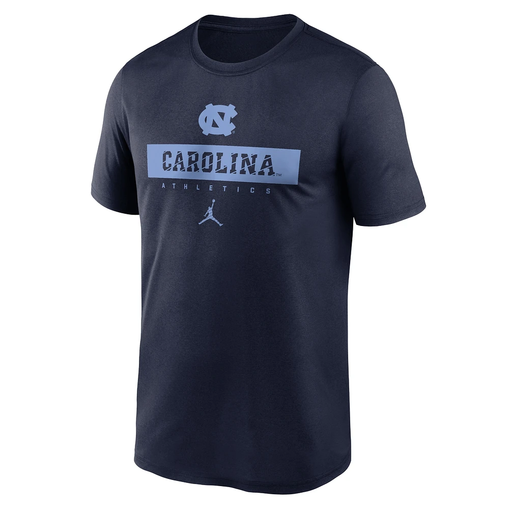 Men's Jordan Brand Navy North Carolina Tar Heels 2024 Sideline Legend Performance  T-Shirt