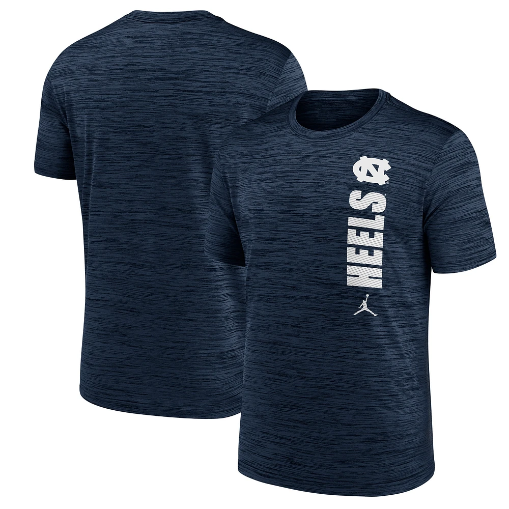 Men's Jordan Brand Navy North Carolina Tar Heels 2024 Sideline Velocity Performance  T-Shirt