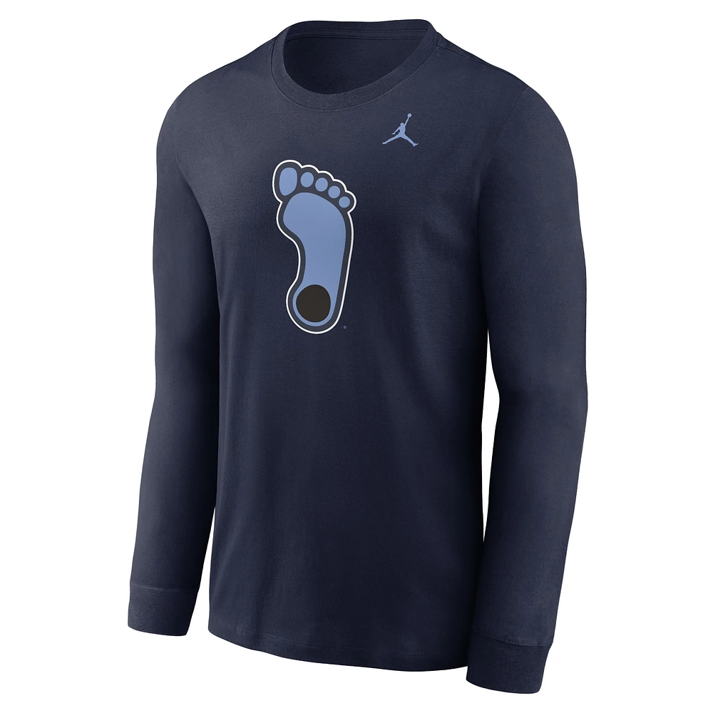 Men's Jordan Brand Navy North Carolina Tar Heels Alternate Logo Long Sleeve T-Shirt