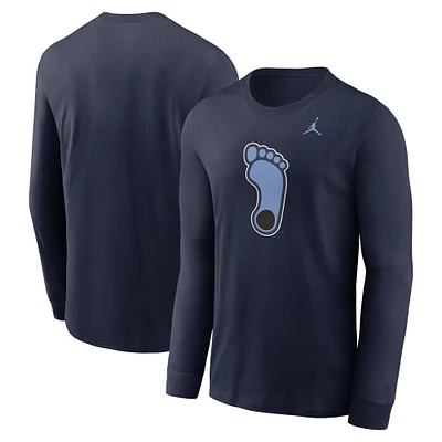 Men's Jordan Brand Navy North Carolina Tar Heels Alternate Logo Long Sleeve T-Shirt