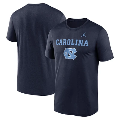 T-shirt Jordan Brand pour homme, bleu marine, North Carolina Tar Heels Lockup Legend Performance