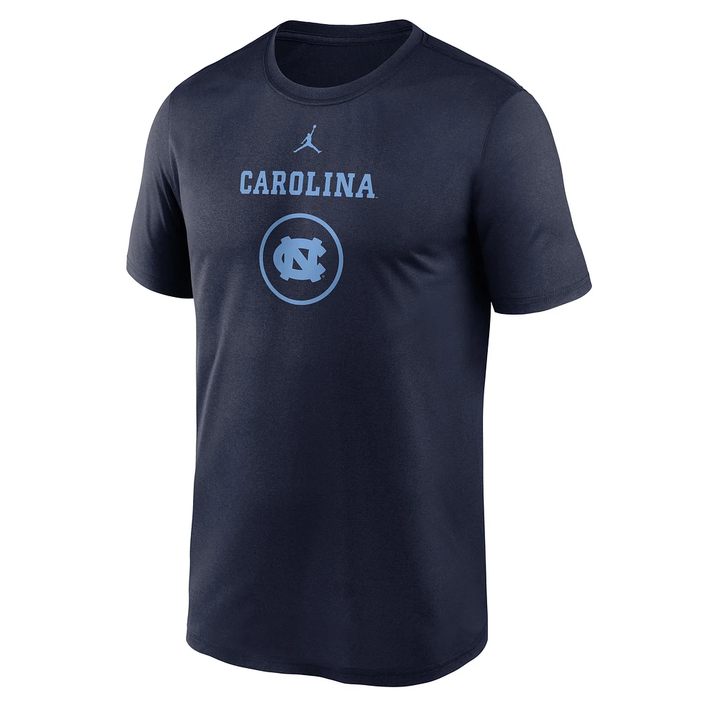 Men's Jordan Brand Navy North Carolina Tar Heels On-Court Basketball Legend Practice Performance T-Shirt