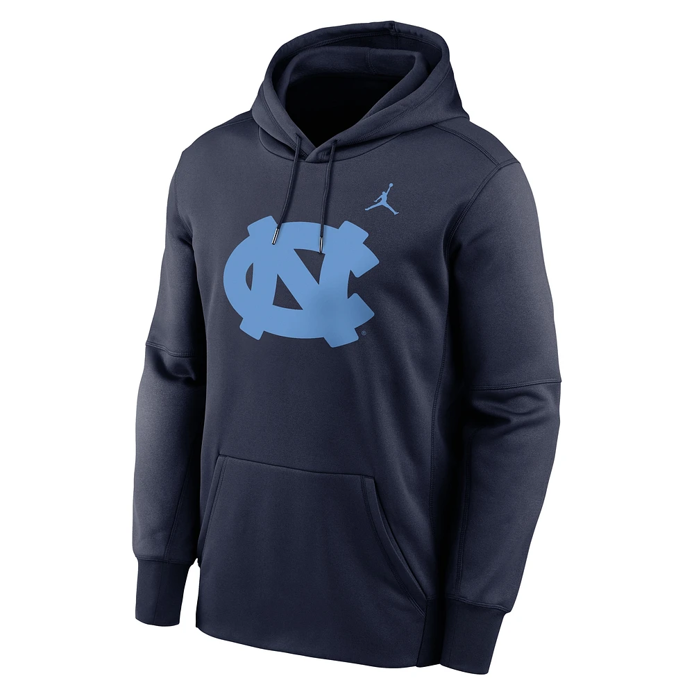 Sweat à capuche Jordan Brand bleu marine pour homme, North Carolina Tar Heels Primetime Endzone Performance