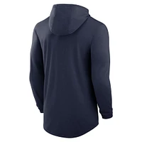 Men's Jordan Brand Navy North Carolina Tar Heels Primetime Tri-Blend Performance Long Sleeve Hoodie T-Shirt