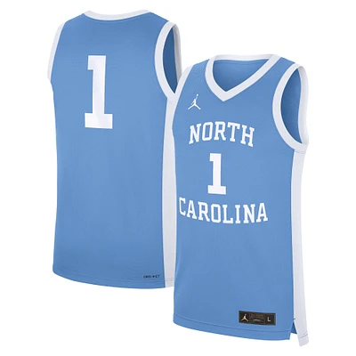 Maillot réplique alternatif Jordan Brand #1 Carolina Blue North Tar Heels pour homme