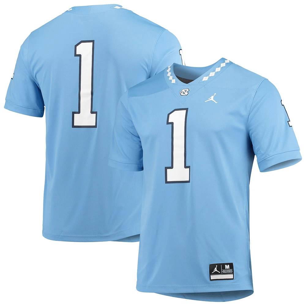 Maillot de match Jordan Brand #1 Carolina Blue North Tar Heels pour hommes