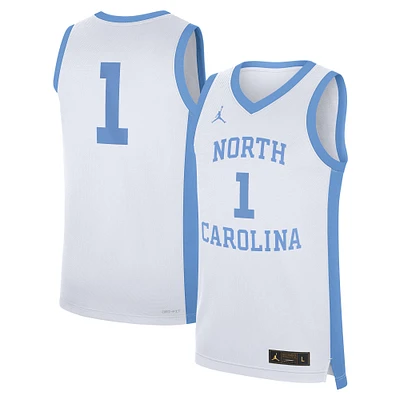 Maillot réplique alternatif Jordan Brand # North Carolina Tar Heels blanc pour homme