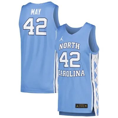 #42 North Carolina Tar Heels Jordan Brand Replica Basketball Player Jersey - Blue