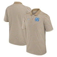 Men's Jordan Brand Tan/White North Carolina Tar Heels Primetime Victory Striped Polo