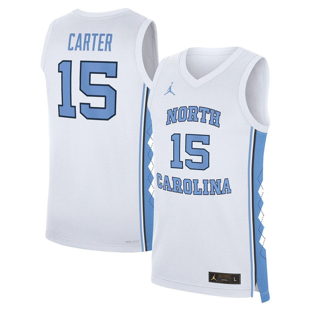 Men's Jordan Brand Vince Carter White North Carolina Tar Heels Replica Basketball Jersey