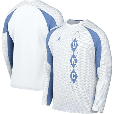 T-shirt à manches longues raglan Jordan Brand pour hommes, blanc, North Carolina Tar Heels, tir de basket-ball