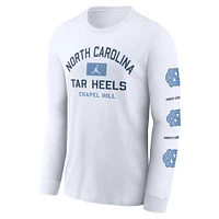 T-shirt à manches longues Jordan Brand pour homme, blanc, North Carolina Tar Heels Primetime Classic Location