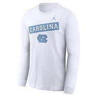 Men's Jordan Brand White North Carolina Tar Heels Two-Hit Classic Location Long Sleeve T-Shirt