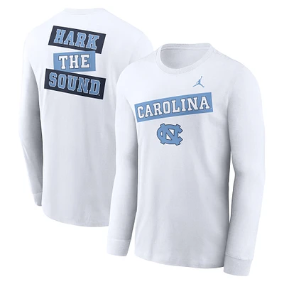 Men's Jordan Brand White North Carolina Tar Heels Two-Hit Classic Location Long Sleeve T-Shirt
