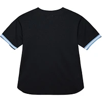Men's Mitchell & Ness Black North Carolina Tar Heels On The Clock Full-Button Fashion Jersey