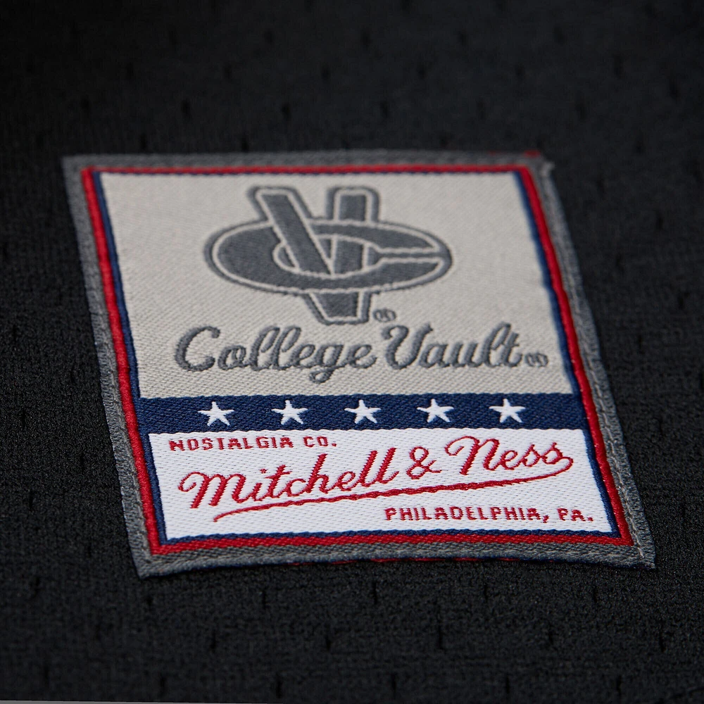 Men's Mitchell & Ness Black North Carolina Tar Heels On The Clock Full-Button Fashion Jersey