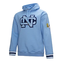 Sweat à capuche en polaire point de chaîne pour homme Mitchell & Ness Carolina Blue North Tar Heels