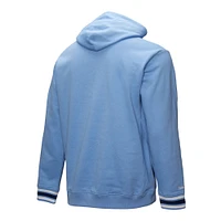 Sweat à capuche en polaire point de chaîne pour homme Mitchell & Ness Carolina Blue North Tar Heels