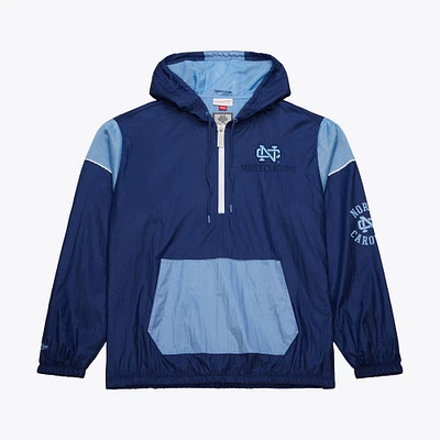 Veste à capuche demi-zip avec logo vintage Mitchell & Ness bleu marine North Carolina Tar Heels Anorak pour homme