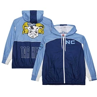 Men's Mitchell & Ness White North Carolina Tar Heels Big Shot Premium Full-Zip Windbreaker