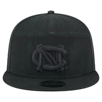 Men's New Era Black North Carolina Tar Heels Adventure Canvas Split Panel 9FIFTY Snapback Hat