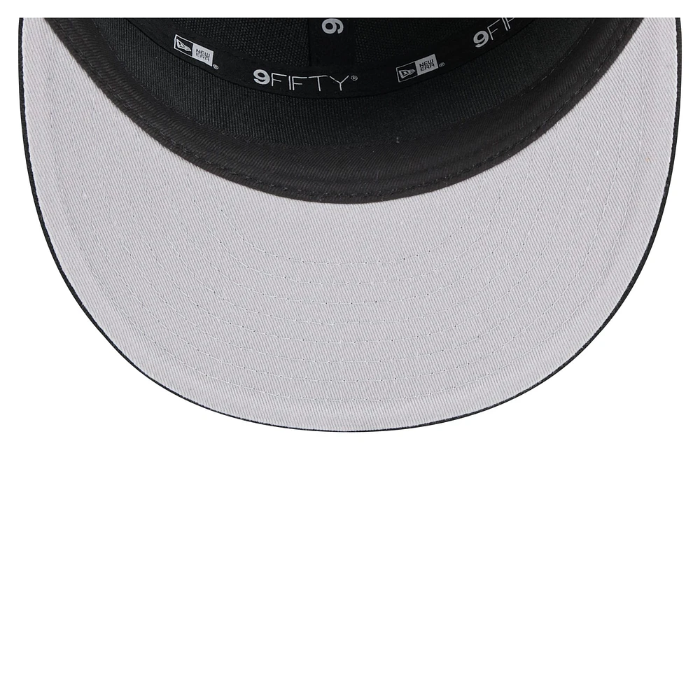 Men's New Era Black North Carolina Tar Heels Adventure Canvas Split Panel 9FIFTY Snapback Hat