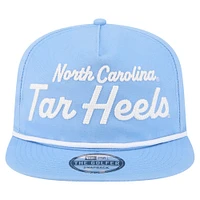 Casquette snapback de golfeur New Era bleu Caroline du Nord Tar Heels Adventure Team Text pour homme