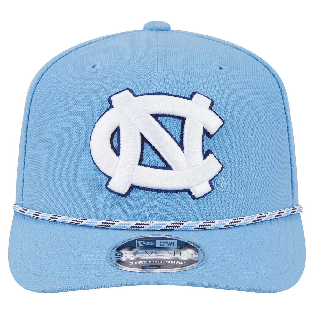 Casquette extensible à boutons-pression New Era Carolina Blue pour homme, motif Game Day Multi-Rope 9SEVENTY des Tar Heels de Caroline du Nord