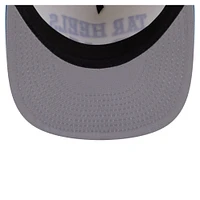 Casquette à visière plate New Era blanche pour homme, modèle universitaire 9FIFTY des Tar Heels de Caroline du Nord