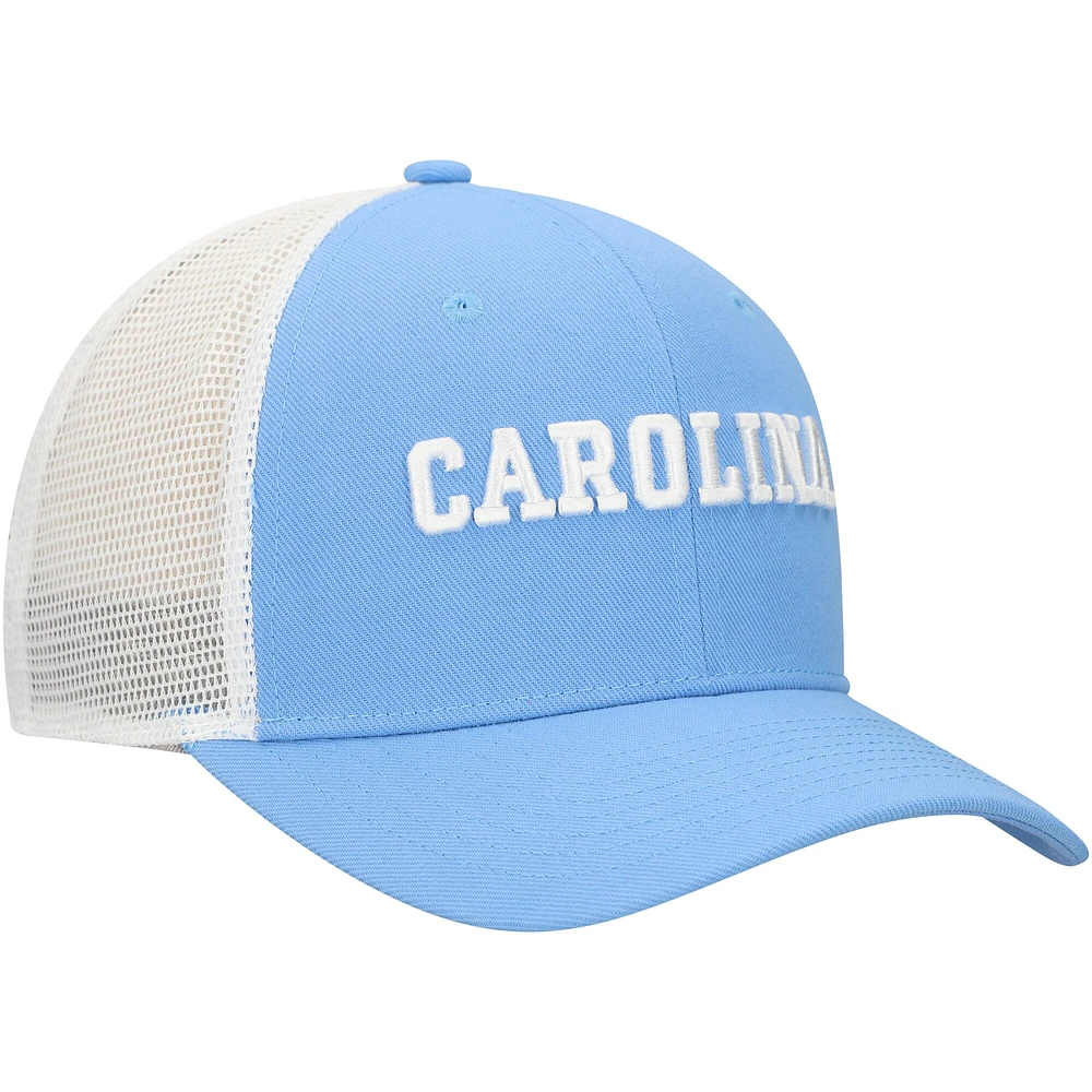 Casquette ajustable Nike Carolina Blue/White North Tar Heels Rise Trucker Performance pour homme