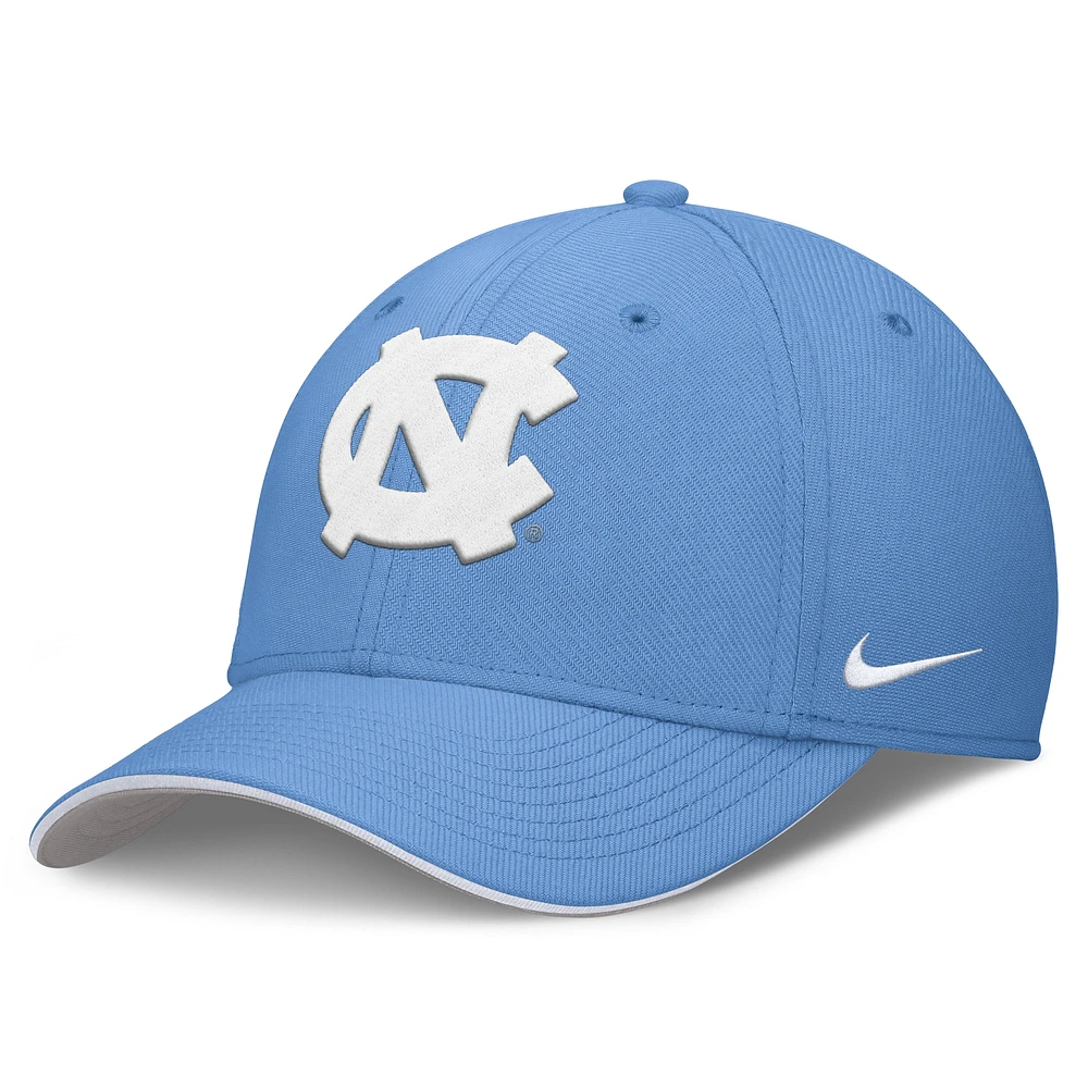Men's Nike Carolina Blue North Tar Heels 2025 Dugout Coaches Rise Swoosh Performance Flex Hat