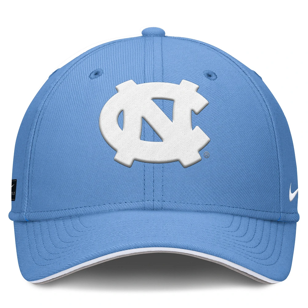 Men's Nike Carolina Blue North Tar Heels 2025 Dugout Coaches Rise Swoosh Performance Flex Hat