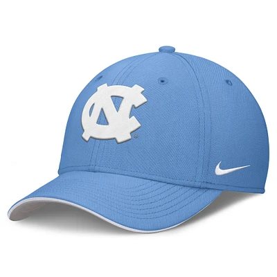 Men's Nike Carolina Blue North Tar Heels 2025 Dugout Coaches Rise Swoosh Performance Flex Hat