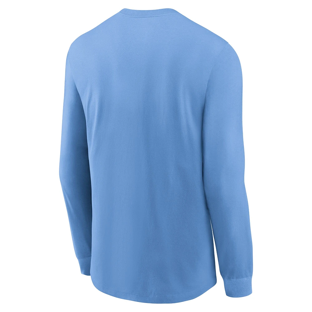 Men's Nike Carolina Blue North Tar Heels Essential Baseball Arch Long Sleeve T-Shirt