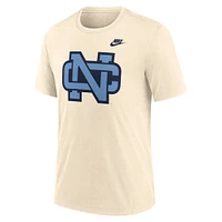 Men's Nike Cream North Carolina Tar Heels Vault Logo Tri-Blend T-Shirt