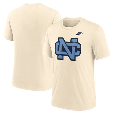 T-shirt Nike crème pour homme avec logo Vault Tri-Blend des Tar Heels de Caroline du Nord