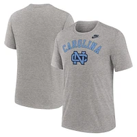 T-shirt Nike gris chiné pour homme, Legacy Arch Tri-Blend, North Carolina Tar Heels