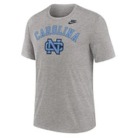T-shirt Nike gris chiné pour homme, Legacy Arch Tri-Blend, North Carolina Tar Heels